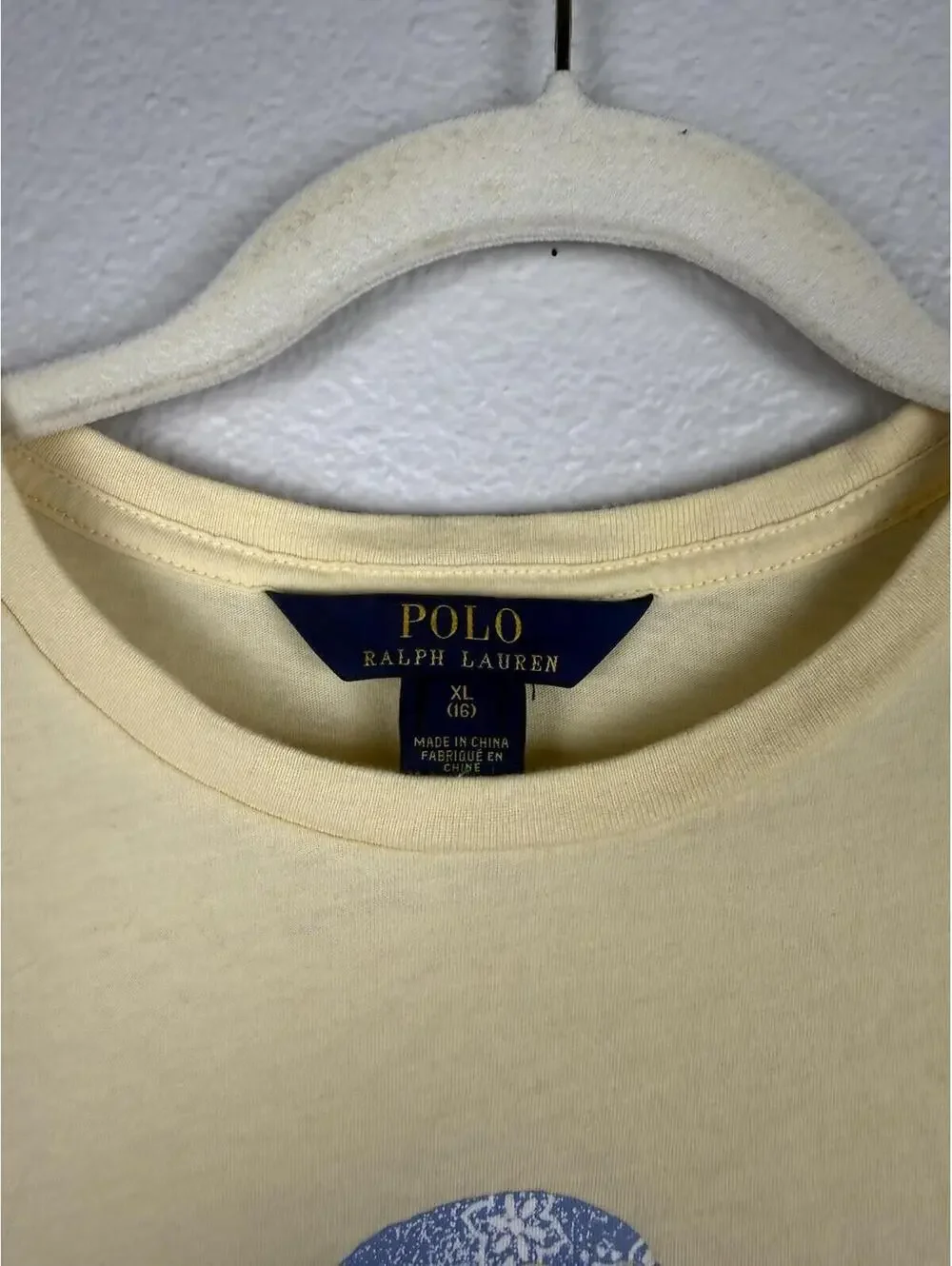 Polo Ralph Lauren Free To Be Brave Eagle Graphic Tee Shirt Yellow XL 16 Girls